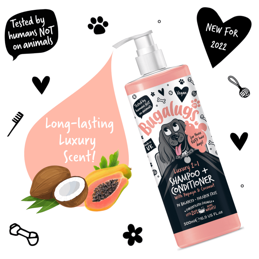 Luxury 2 in 1 Dog Shampoo Conditioner papaya and coconut