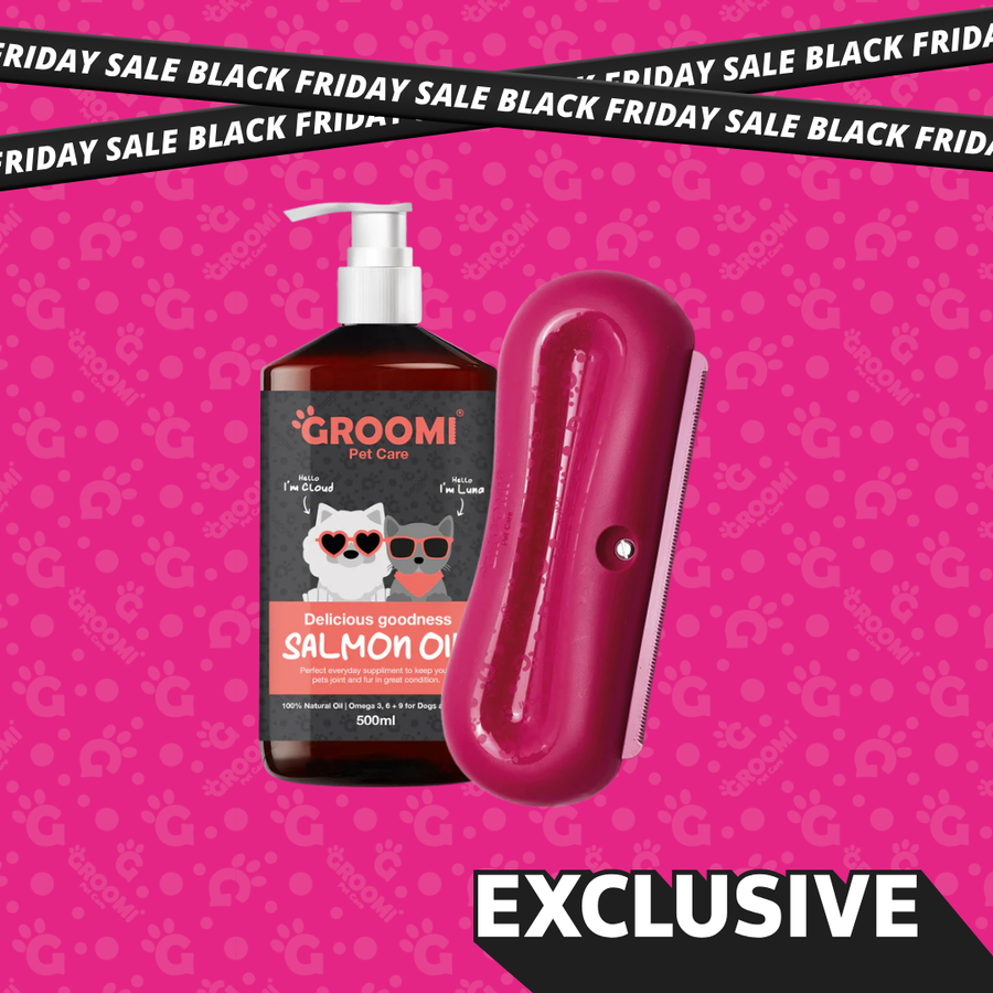 Skin & Coat Bundle | Groomi Brush & Salmon Oil