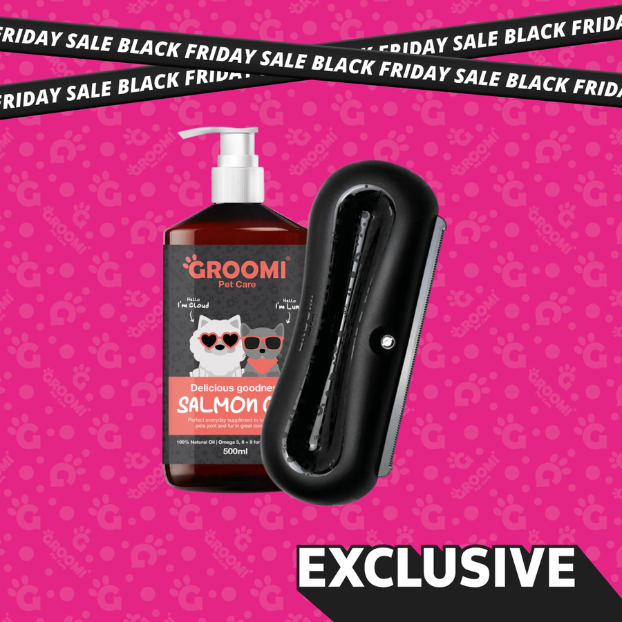 Skin & Coat Bundle | Groomi Brush & Salmon Oil